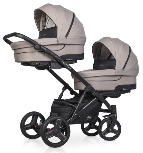 2 OF US EasyGo 2w1 wózek bliźniaczy głęboko-spacerowy - Taupe