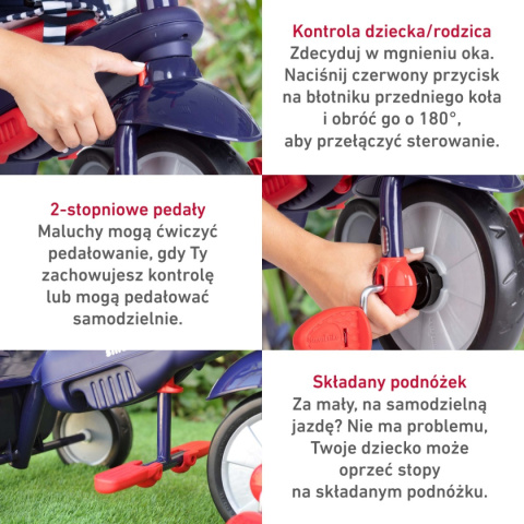 Rower trójkołowy Smart Trike Swirl™ 4w1 - niebiesko-czerwony