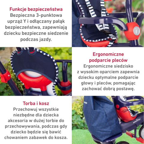 Rower trójkołowy Smart Trike Swirl™ 4w1 - niebiesko-czerwony