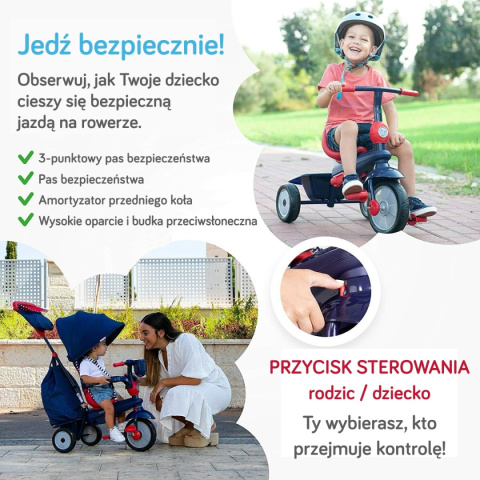 Rower trójkołowy Smart Trike Swirl™ 4w1 - niebiesko-czerwony