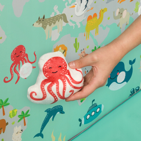 MILLE Lionelo Kojec dla dziecka z matą sensoryczną i zabawkami 100x100cm - Grey Green