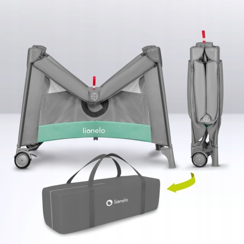 MILLE Lionelo Kojec dla dziecka z matą sensoryczną i zabawkami 100x100cm - Grey Green