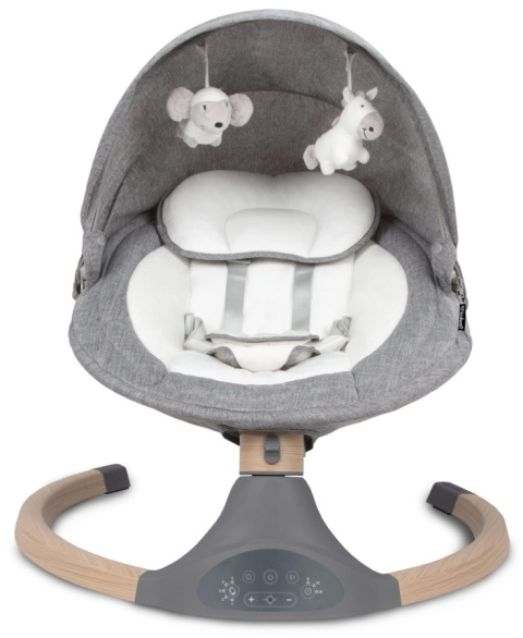 LUXI Kidwell Bujaczek leżaczek elektryczny 2w1 - Dark Melange / Wooden