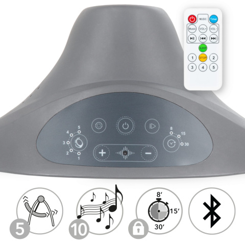 LUXI Kidwell Bujaczek leżaczek elektryczny 2w1 - Dark Melange / Wooden