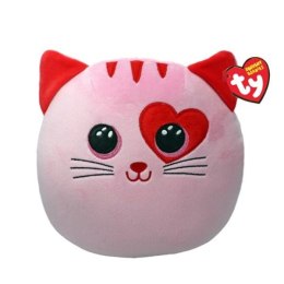Maskotka-poduszka TY Squishy Beanies FLIRT różowy kot z sercem 30cm 39369