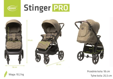 Wózek spacerowy Stinger Pro mokka 4baby