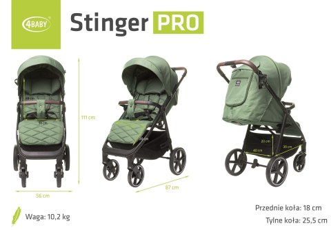 Wózek spacerowy Stinger Pro olive 4baby