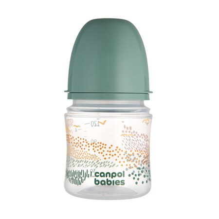 CANPOL 35/242 Butelka antykolkowa EasyStart 120ml MOUNTAINS green