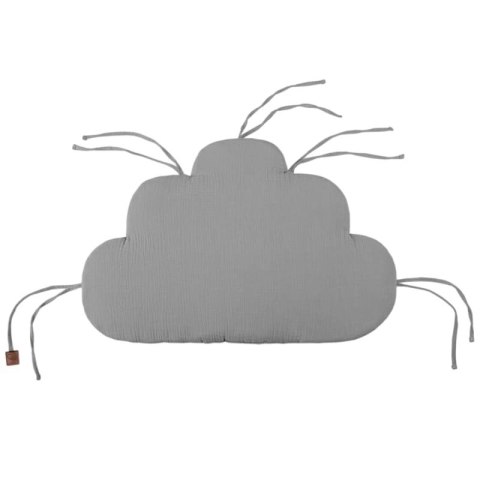 Hi Little One ochraniacze panelowe do łóżeczka z organizerem z oddychającej BIO bawełny CLOUD Grey