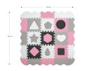 MILLY MALLY 5614 Mata piankowa puzzle Jolly 3x3 Shapes - pink grey