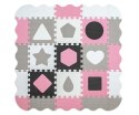 MILLY MALLY 5614 Mata piankowa puzzle Jolly 3x3 Shapes - pink grey