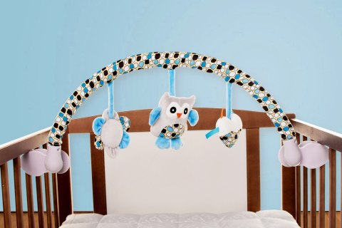 Play &amp; Edu pałąk pluszowy sowa różowa szara