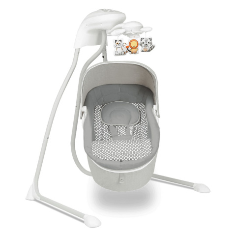 HENNY 2w1 Lionelo bujaczek, huśtawka, gondola, 12 melodii, MP3, do 9 kg GREY DOVE