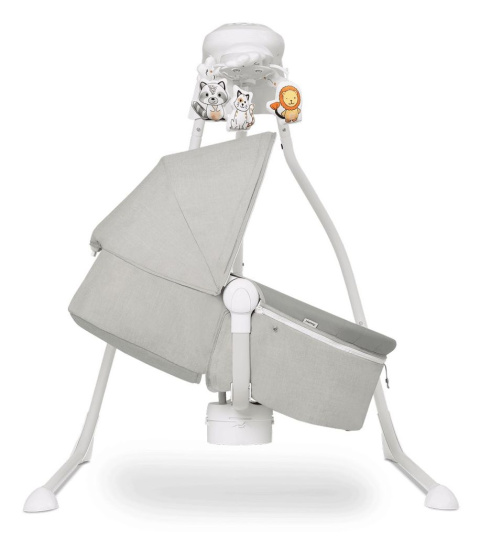 HENNY 2w1 Lionelo bujaczek, huśtawka, gondola, 12 melodii, MP3, do 9 kg GREY DOVE