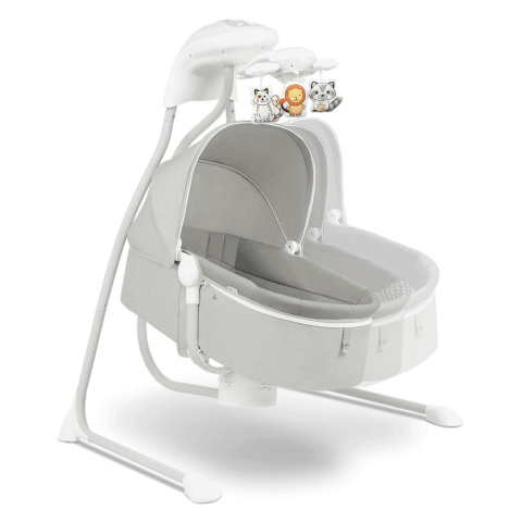 HENNY 2w1 Lionelo bujaczek, huśtawka, gondola, 12 melodii, MP3, do 9 kg GREY DOVE