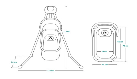 HENNY 2w1 Lionelo bujaczek, huśtawka, gondola, 12 melodii, MP3, do 9 kg GREY DOVE