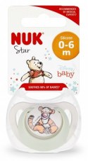 NUK 730905 Smoczek uspokajający silikonowy 0-6 m-cy STAR Kubuś 1szt.