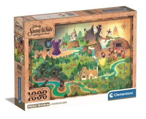 Clementoni Puzzle 1000el Compact Story Maps Snow White Królewna Śnieżka 39814