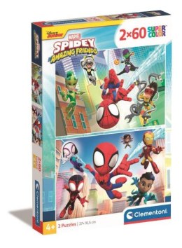 Clementoni Puzzle 2x60el SuperColor Spidey and his Amazing Friends 21625