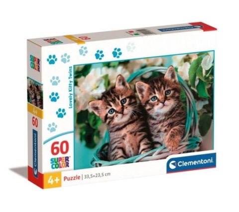 Clementoni Puzzle 60el SuperColor Urocze kotki bliźniaki Kitty 26599