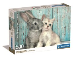Clementoni Puzzle 500el Compact Cat & Bunny. Kotek i króliczek 35539