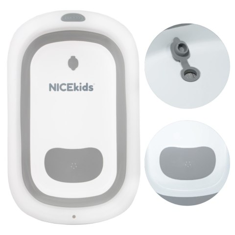 WANIENKA DLA DZIECI SKŁADANA NICEKIDS SILIKONOWA SZARA PODUSZKA