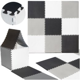 Mata edukacyjna piankowa puzzle szara 180 x 180 x 1 cm 9 elementów