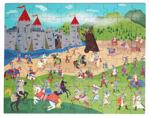 Scratch, 2 w 1 Puzzle magnetyczne i gra obserwacyjna - Rycerze 80 el.