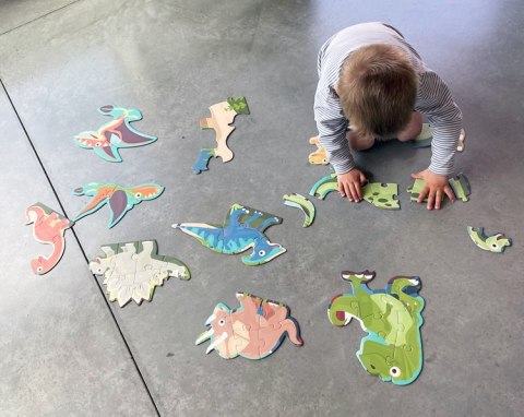 Scratch, 2 w 1 Puzzle podłogowe i pierwsze puzzle - Dinozaury 80 el.