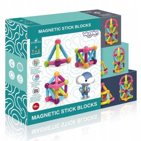 WOOPIE 45203 Magnetyczne klocki konstrukcyjne Edu 38 el.