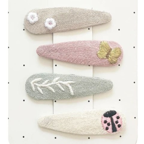 Rockahula Kids spinki do włosów dla dziewczynki 4 szt. Country Garden Embroidered