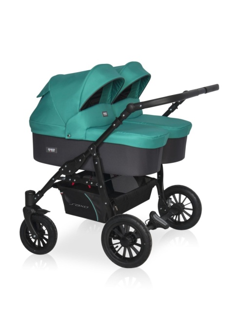 Riko BASIC SAXO Wózek bliźniaczy 2w1 głęboko-spacerowy - 01 Lagoon