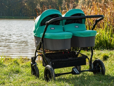 Riko BASIC SAXO Wózek bliźniaczy 2w1 głęboko-spacerowy - 01 Lagoon