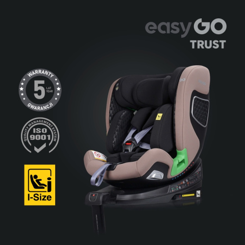 TRUST I-Size EasyGO Obrotowy fotelik samochodowy 0-36 kg Isofix - Taupe