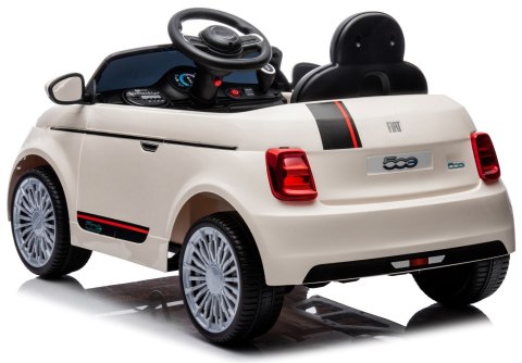 Auto na akumulator Jeździk FIAT 500 Elektro - perłowy, kość słoniowa