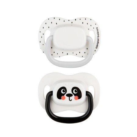 CANPOL 34/927 Smoczek uspokajający silikon 0-6m symetryczny BabiesBoo 2 szt biały