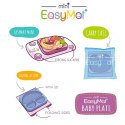 EasyTots silikonowy talerzyk trójdzielny z matą i lunchbox EasyMat Mini 2in1 OLIVE