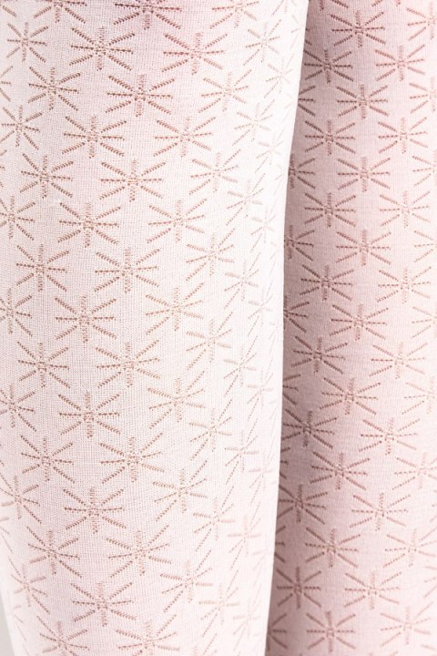 NOVITI RM012-G-01 Rajstopy micro 30den białe w kwiatki 116/122