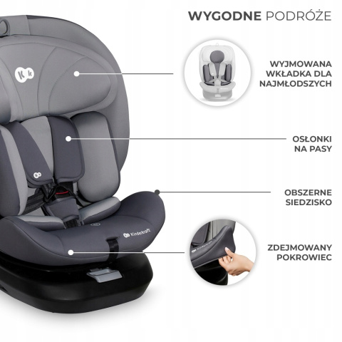 I-GROW i-Size Kinderkraft fotelik samochodowy 0-36 kg isofix - Szary