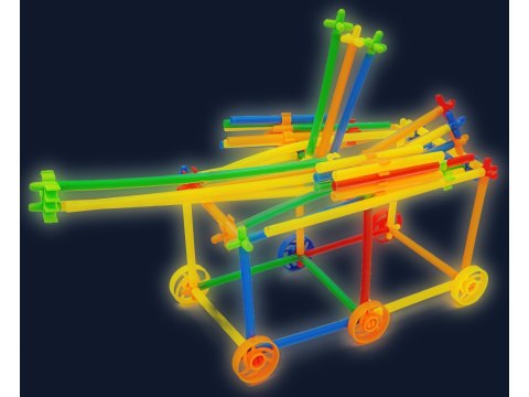 Słomki Konstrukcyjne, Klocki , Patyczki 1000 El, Kuferek, Świecące W Ciemności Nowa Wersja 3D Przecena 1