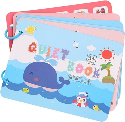 CICHA KSIĄŻKA MONTESSOR QUIET BOOK RZEPY WIELOKROTNEGO UŻYTKU DO ĆWICZEŃ