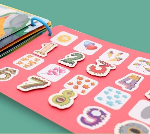 CICHA KSIĄŻKA MONTESSOR QUIET BOOK RZEPY WIELOKROTNEGO UŻYTKU DO ĆWICZEŃ