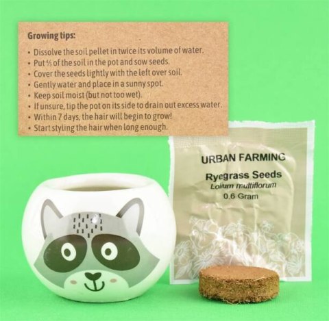 Eco hodowla trawy w doniczce Dzikie zwierzątka - mix wzorów