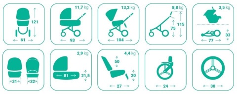 FLAVIO CHOCO PRO 2w1 Bebetto lekki wózek wielofunkcyjny do 22 kg głęboko-spacerowy 11,7 kg - PRO.06/BRM