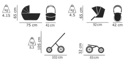 ALTERRO Camarelo 3w1 wózek wielofunkcyjny z fotelikiem COSMO 0-13kg Polski Produkt kolor 07