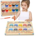 DREWNIANY LABIRYNT MAGNETYCZNY MONTESSORI NAUKA KOLORÓW I LICZENIA