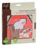 Drewniane puzzle warstwowe FARMA Joueco