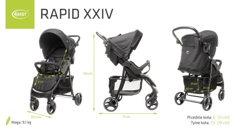 Wózek spacerowy Rapid black 4baby