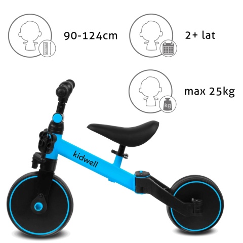 Rowerek biegowy trójkołowy 3w1 PICO Blue kidwell