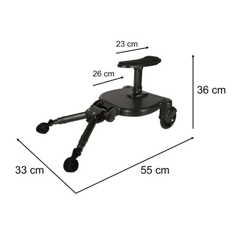 Dostawka do wózka z siedziskiem dla dziecka uniwersalna czarna